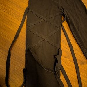 Disturbia Black Leggings with Ties